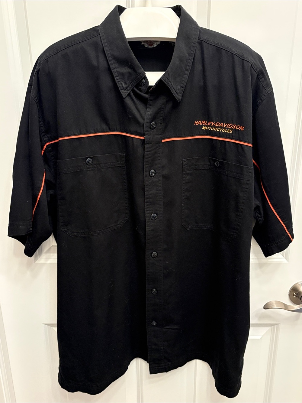Harley-Davidson Black Short Sleeve Button-Down Shirt XL